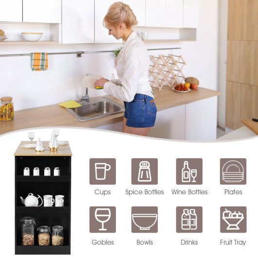 Costway 3 Piece Natural Counter Height Pub Dining Set