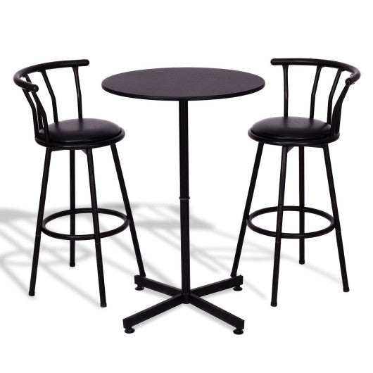 Costway 3 Pieces Bar Table Set with 2 Stools