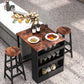 Costway 3 Pieces Bar Table Set with Storage