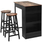 Costway 3 Pieces Bar Table Set with Storage