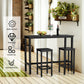 Costway 3 Pieces Black Counter Height Bar Furniture Set with Backless Stools