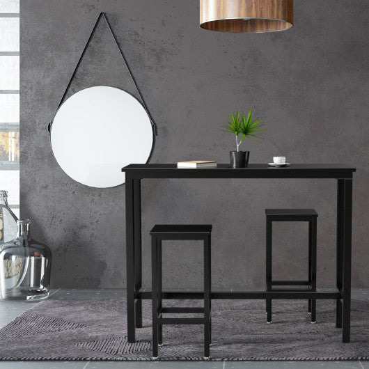 Costway 3 Pieces Black Counter Height Bar Furniture Set with Backless Stools