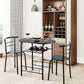Costway 3 Pieces Black Home Kitchen Bistro Pub Dining Table 2 Chairs Set