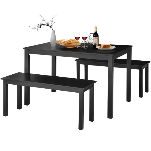 Costway 3 Pieces Black Modern Studio Collection Table Dining Set