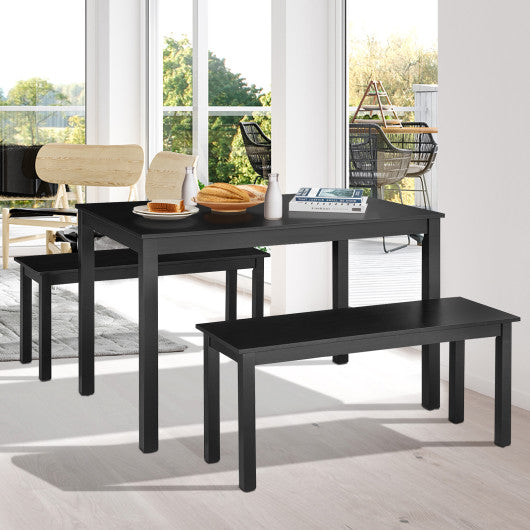 Costway 3 Pieces Black Modern Studio Collection Table Dining Set