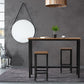 Costway 3 Pieces Brown Counter Height Bar Furniture Set with Backless Stools