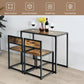 Costway 3 Pieces Coffee Dining Set Compact Table and 2 Chair with Metal Frame for for Small Space