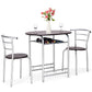Costway 3 Pieces Coffee Home Bistro Table and 2 Chairs Dining Set