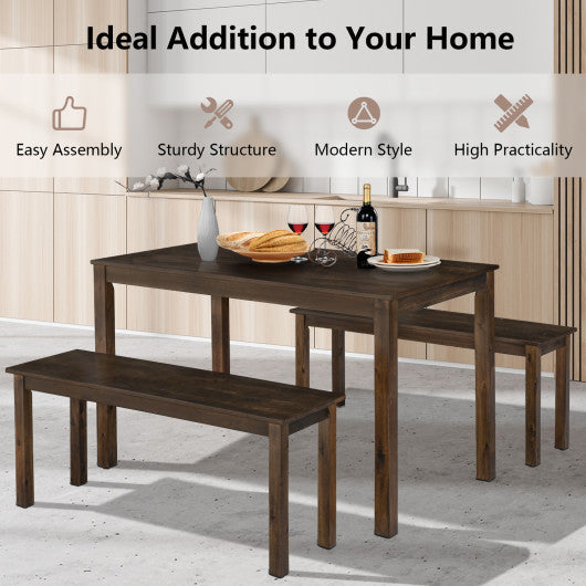 Costway 3 Pieces Coffee Modern Studio Collection Table Dining Set