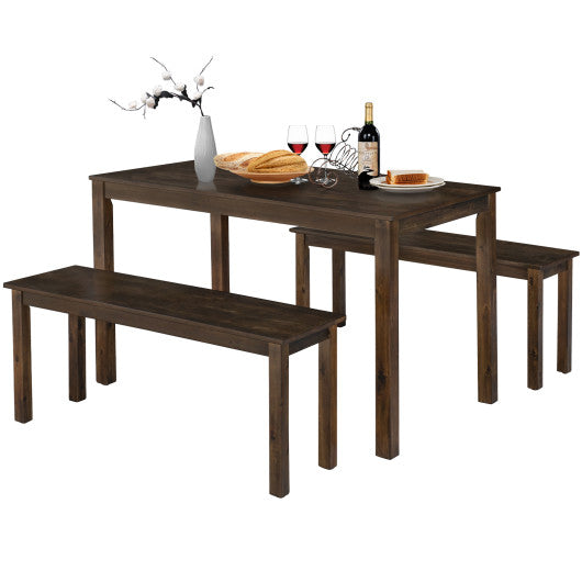 Costway 3 Pieces Coffee Modern Studio Collection Table Dining Set