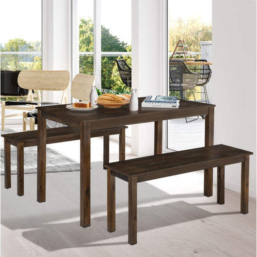 Costway 3 Pieces Coffee Modern Studio Collection Table Dining Set
