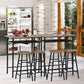 Costway 3 Pieces Dark Walnut Bar Table Set with 2 Stools