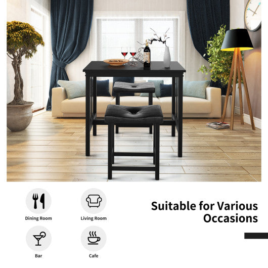 Costway 3 Pieces Modern Counter Height Dining Set