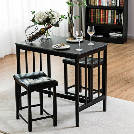 Costway 3 Pieces Modern Counter Height Dining Set Table