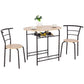 Costway 3 Pieces Natural Dining Set Table and 2 Chairs Bistro Pub Furniture