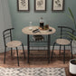 Costway 3 Pieces Natural Home Kitchen Bistro Pub Dining Table 2 Chairs Set