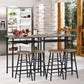 Costway 3 Pieces Rustic Brown Bar Table Set with 2 Stools Teak