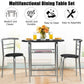 Costway 3 Pieces Silver Home Kitchen Bistro Pub Dining Table 2 Chairs Set