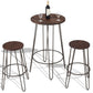 Costway 3 Pieces Wood Round Bar Table Bistro Stool Set