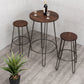 Costway 3 Pieces Wood Round Bar Table Bistro Stool Set