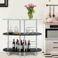 Costway 3-Tier Bar Cabinets Table with Tempered Glass Top