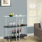 Costway 3-Tier Bar Cabinets Table with Tempered Glass Top