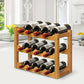 Costway 3-Tier Bar Kitchen 12-Bottle Wine Display Holder with Wooden Tabletop