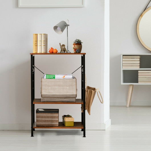 Costway 3-Tier Coffee Kitchen Baker's Rack Microwave Oven Stand Storage Shelf with10 Hook