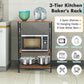 Costway 3-Tier Coffee Kitchen Baker's Rack Microwave Oven Stand Storage Shelf with10 Hook