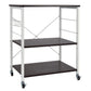 Costway 3-Tier Deep Brown Kitchen Baker's Rack Microwave Oven Storage Cart with Hooks