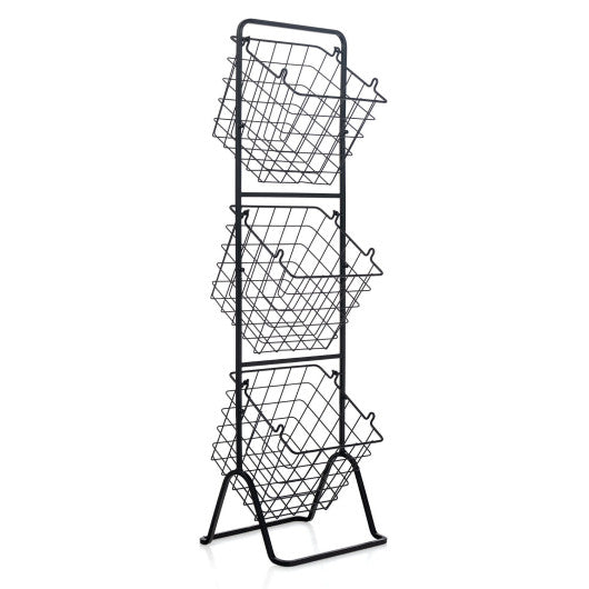 Costway 3-Tier Fruit Basket Stand with Adjustable Heights