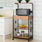 Costway 3-Tier Iron Frame Rolling Kitchen Storage Cart with Electric Outlet