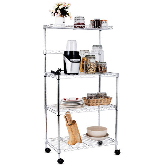 Costway 3-Tier Kitchen Microwave Baker Stand Storage Cart Rack