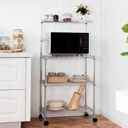 Costway 3-Tier Kitchen Microwave Baker Stand Storage Cart Rack
