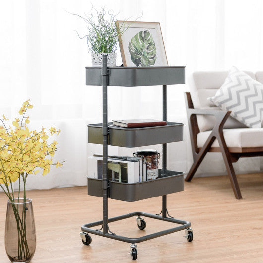 Costway 3 Tier Metal Rolling Utility Storage Cart