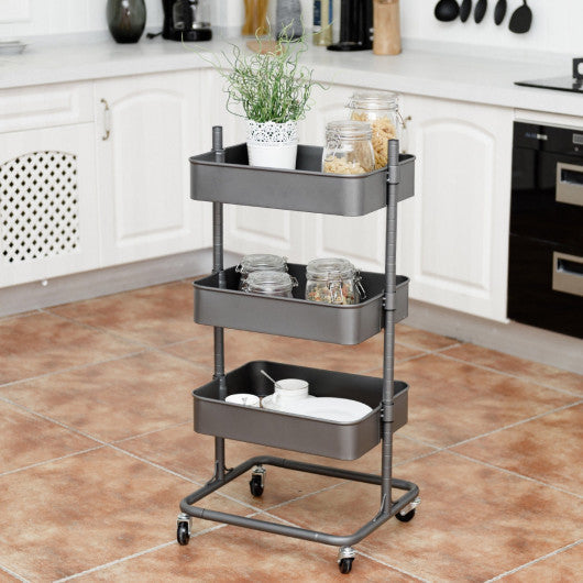 Costway 3 Tier Metal Rolling Utility Storage Cart