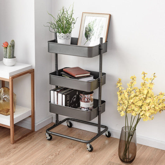 Costway 3 Tier Metal Rolling Utility Storage Cart