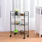 Costway 3 Tier Rolling Kitchen Utility Trolley with Storage Shelf Baskets
