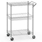 Costway 3-Tier Rolling Utility Cart with Handle Bar and Adjustable Shelves