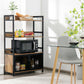 Costway 3-Tier Rustic Brown Baker's Rack with Storage Cabinet
