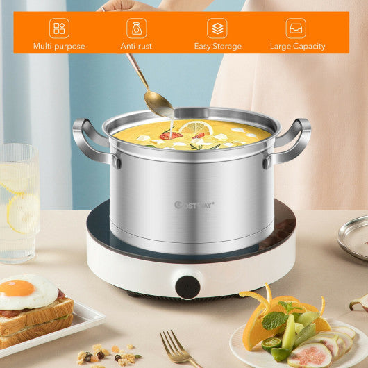 Costway 3 Tier Stainless Steel Steamer Pot with Handle