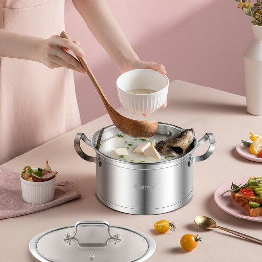 Costway 3 Tier Stainless Steel Steamer Pot with Handle