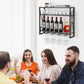 Costway 3-Tiers Industrial Wall Mounted Wine Rack with Glass Holder and Metal Frame