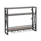 Costway 3-Tiers Industrial Wall Mounted Wine Rack with Glass Holder and Metal Frame