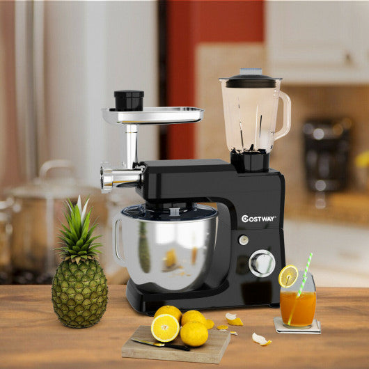 Costway 3-in-1 Black Multi-functional 6-speed Tilt-head Food Stand Mixer