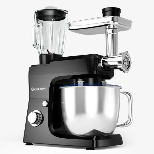 Costway 3-in-1 Black Multi-functional 6-speed Tilt-head Food Stand Mixer