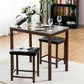 Costway 3 pcs Counter Height Faux Marble Dining Set