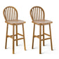 Costway 30" 2 Pieces Height Wodden Bar Stools with Backrest
