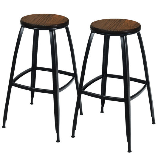 Costway 30" 2 Pieces Industrial Height Bar Stools Set