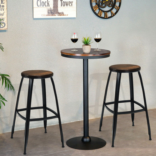 Costway 30" 2 Pieces Industrial Height Bar Stools Set